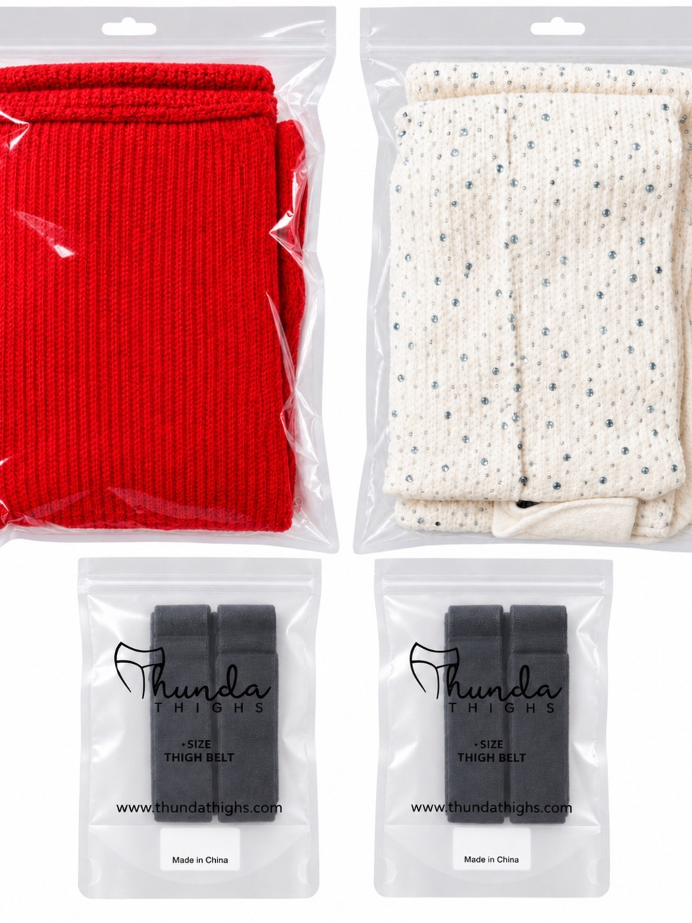 Thunda Thighs Socks Lot- 2 pairs of socks, 2 thigh belts
